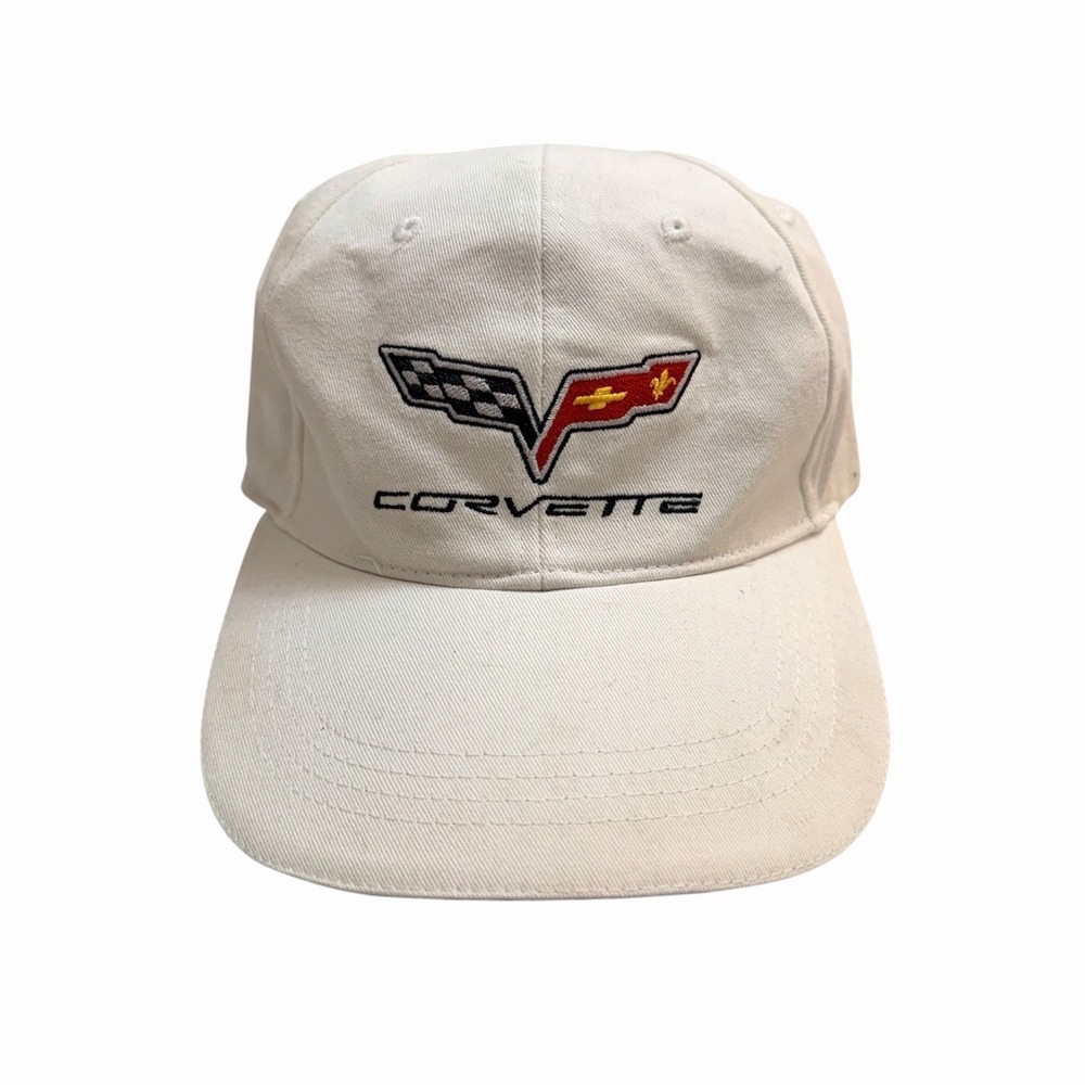Vintage corvette C6 White Fitted Hat OSFM Embroidered Norscot - Picture 1 of 6